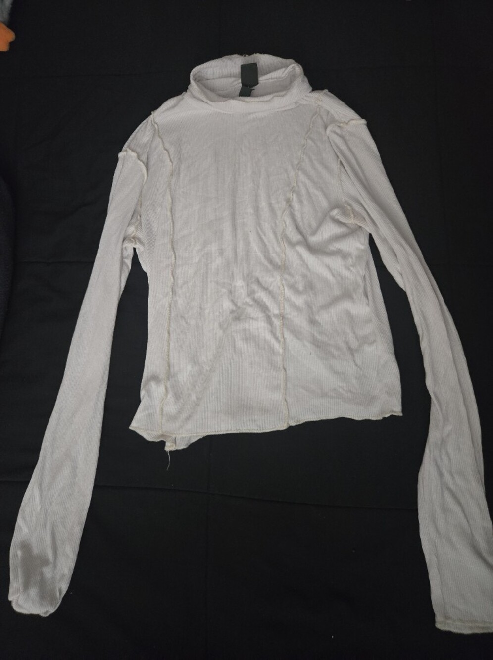 Off White Tight Fit Turtle Neck